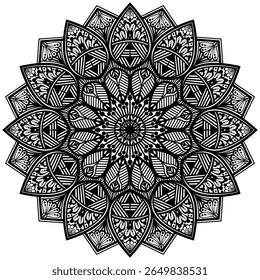 Floral henna or mehndi style mandala design. Traditional and Cultural Beautiful Mandala Pattern Design.  