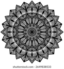 Floral henna or mehndi style mandala design. Traditional and Cultural Beautiful Mandala Pattern Design.  