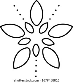 Floral Henna Tattoo Logo In Outlines