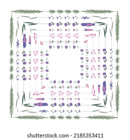 Floral and herbal elegant ornament. Vector graphic design element. 
