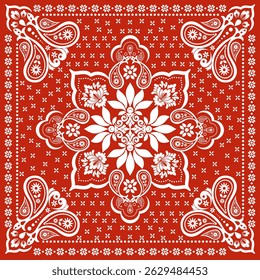 Floral Heritage Bandana – Red