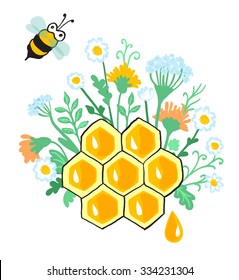 Floral Honey Concept - Illustration