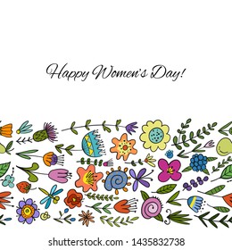 Floral horizontal seamless pattern for your design
