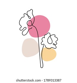 Floral icon Line art. Abstract minimal flower design for cover, prints, floral wall art, Home decor picture, fabric and wallpaper. Vector EPS10