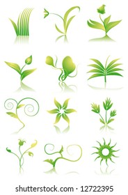 floral icon set