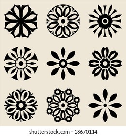 floral icon set