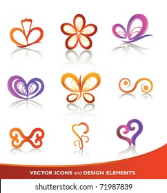 Floral icon set