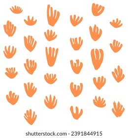 Floral icon set. Botanical hand drawn vector