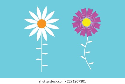 Floral icon set easily editable, on a white background, vector art illustration