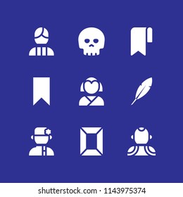 floral icon set with hawaiian, frame and skull vector icons for web and graphic design