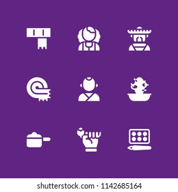 floral icon set. irish, pot and japanese vector icon for graphic design and web