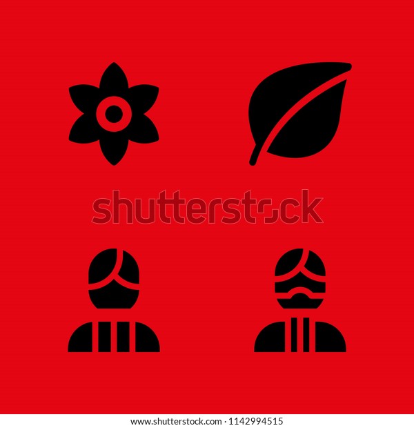 floral icon set. pakistani, leaf and flower\
vector icon for graphic design and\
web