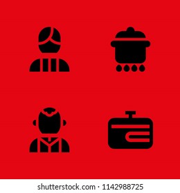 floral icon set. pot, irish and indian vector icon for graphic design and web