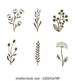 Floral Icon Set - Simple and Elegant Flower Hand Drawn Icon Set