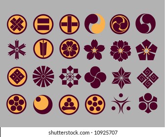 Floral Icons & Japanese Family Crest Icons Part2 (vector)