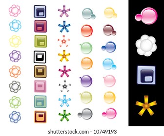 Floral icons & sphere icons (vector)