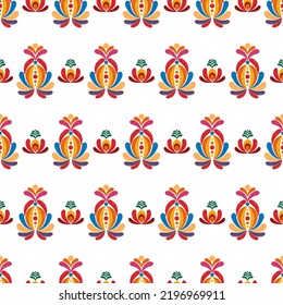 Floral ikat ethnic seamless textile pattern design. Jacobean Aztec fabric carpet boho mandalas textile decor wallpaper. Tribal native African American Indian turkeys traditional embroidery vector