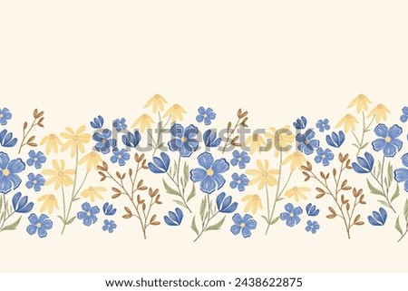 Floral ikat pattern seamless.Blue flowers Ikat design paisley embroidery with floral motifs. Ethnic pattern oriental traditional. Flowers vector illustration. 