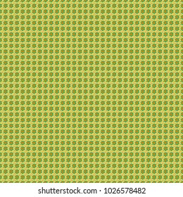 Floral illusion seamless pattern. Yellow, green and gray vector illustration.