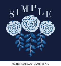 floral illustration for apparel print, patch, batch, logo