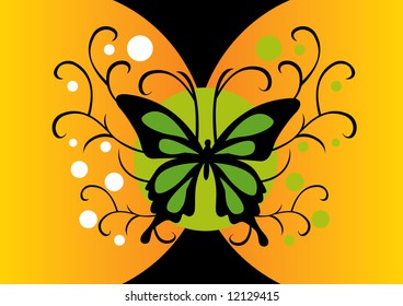 Floral illustration with butterfly.