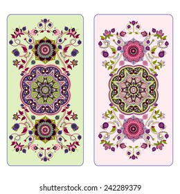 Floral illustration with decorative elements. Design for Tarot, card, invitation