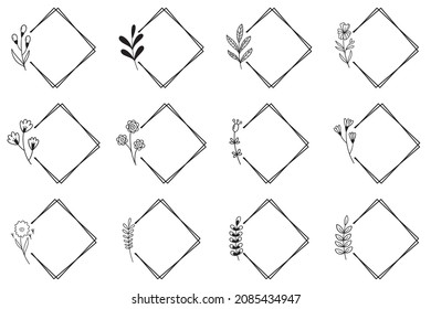 Floral illustration frame border wedding invitations, posters, celebrations, postcards and other graphic design projects.