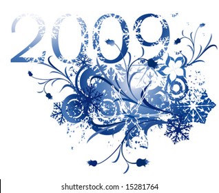 floral illustration for the new year 2009