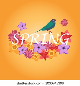 Floral illustration of spring vector background