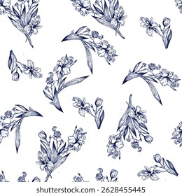 Floral Illustration Textile Print Pattern