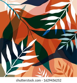 Floral illustration in tropical style. Perfect for fabric. Modern graphic design.
