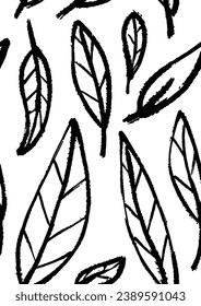 Floral illustration vector, abstract hand drawn flower seamless pattern doodle element shape for texture background 