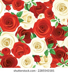 floral illustration vector pattern white , red