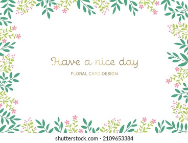 Floral illustrations card design, Spring color