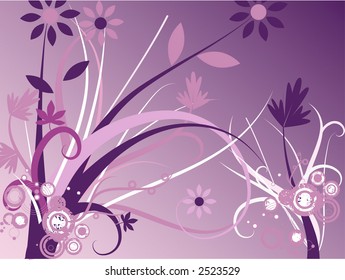 Image florale au format vectoriel avec vignes et anneaux rétro.