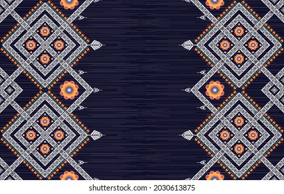 Patrón étnico indio floral. Moqueta de tela azteca mandala adorno boho chevron decoración textil. Ikat tribal turquía oriental bordado tradicional africanas ilustraciones vectoriales afroamericanas de fondo.