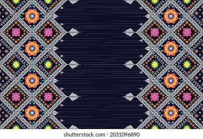 Floral Indian ethnic pattern. Aztec fabric carpet mandala ornament boho chevron textile decoration wallpaper. Tribal turkey native oriental traditional embroidery vector illustrations background 