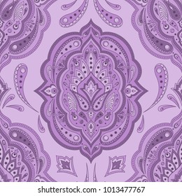 Floral indian paisley pattern vector seamless. Vintage flower ethnic ornament for persian rug fabric. Oriental folk design for boho pillow, gypsy bedroom textile, blanket, yoga clothing, wallpaper.