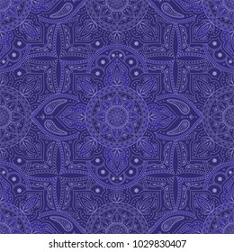 Floral indian paisley pattern vector seamless. Vintage flower ethnic ornament furniture fabric or wallpaper. Oriental folk design for silk scarf, bedroom textile, yoga clothing, india luxury wedding.