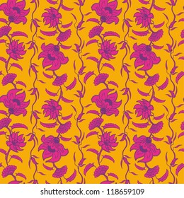 Floral indian vector ornate seamless pattern