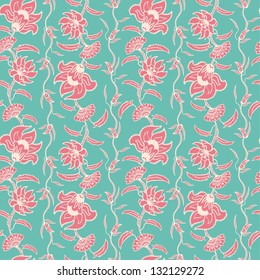 Floral indian vector ornate seamless pattern