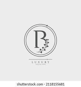 Floral Initial Alphabet B flowers bouquet composition. Elegant collection for wedding invites decoration, logo other concept ideas.