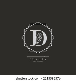 Floral Initial Alphabet D flowers bouquet composition. Elegant collection for wedding invites decoration, logo other concept ideas.