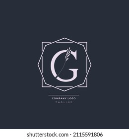 Floral Initial Alphabet G flowers bouquet composition. Elegant collection for wedding invites decoration, logo other concept ideas.