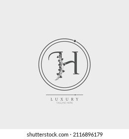 Floral Initial Alphabet H flowers bouquet composition. Elegant collection for wedding invites decoration, logo other concept ideas.
