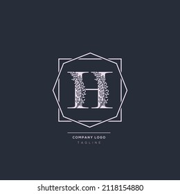 Floral Initial Alphabet H flowers bouquet composition. Elegant collection for wedding invites decoration, logo other concept ideas.