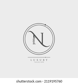 Floral Initial Alphabet N flowers bouquet composition. Elegant collection for wedding invites decoration, logo other concept ideas.