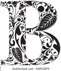 Floral Initial Capital Letter B