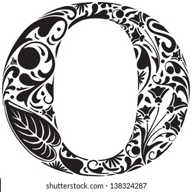 Floral initial capital letter O