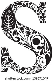 Floral initial capital letter S